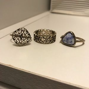 BRAND NEW set of 3 gold rings